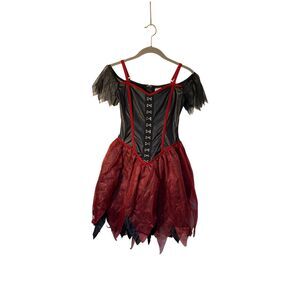 Spirit women’s whimsigoth dark fairy, red, and black dress/costume S